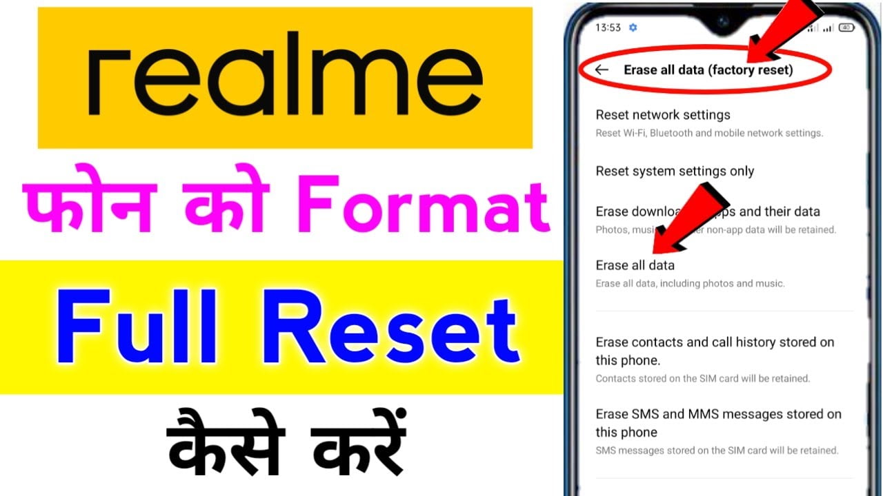 realme phone ko reset kaise kare